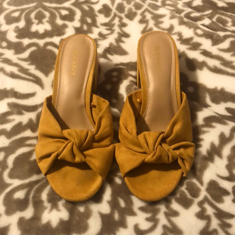 Knot Tie top heeled Slide Sandals